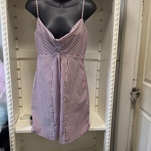 Express Red and White Striped Dress